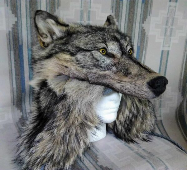 Grey Wolf Head Hat - Image 2