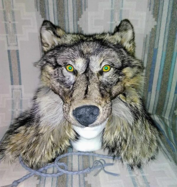 Grey Wolf Head Hat