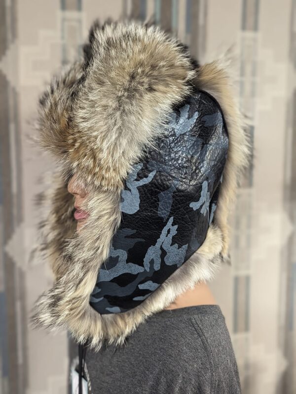 Camo Coyote Mohawk Trapper Hat - Image 2