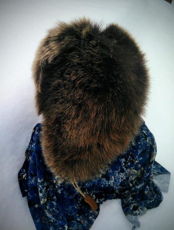 Full Brown Bear Fur Hat - Image 3