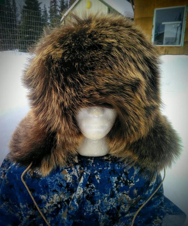 Full Brown Bear Fur Hat - Image 6