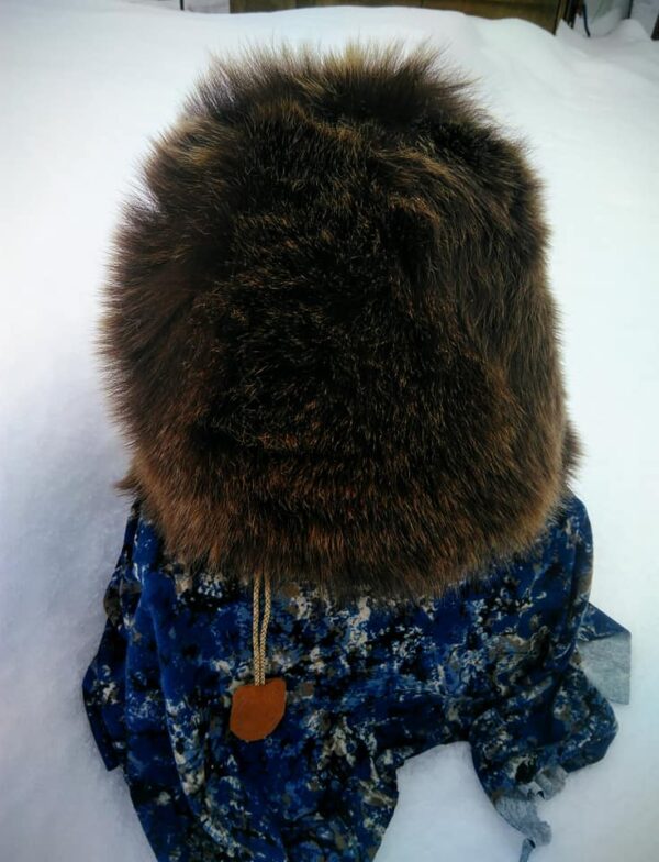 Full Brown Bear Fur Hat - Image 5