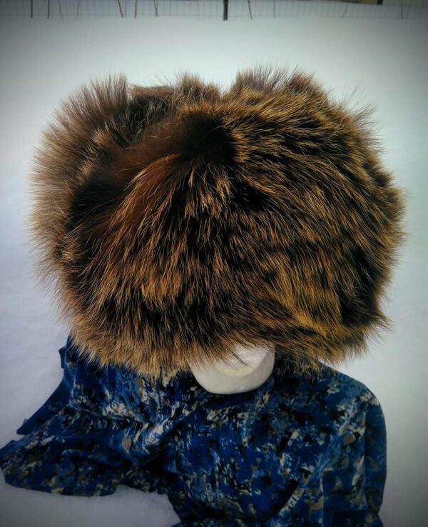 Full Brown Bear Fur Hat - Image 8